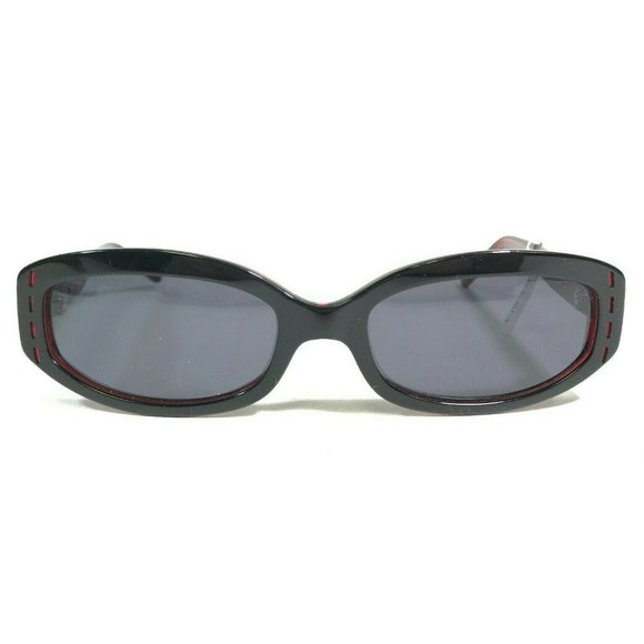 Escada Sunglasses E1270 NRY Black Red Rectangular Frames with Blue Lenses main image 10
